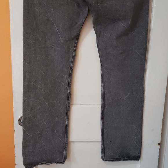 LEVI'S  501 Black Gray Stonewash Jeans 36x34 - Picture 9 of 10
